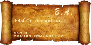 Bobár Armandina névjegykártya